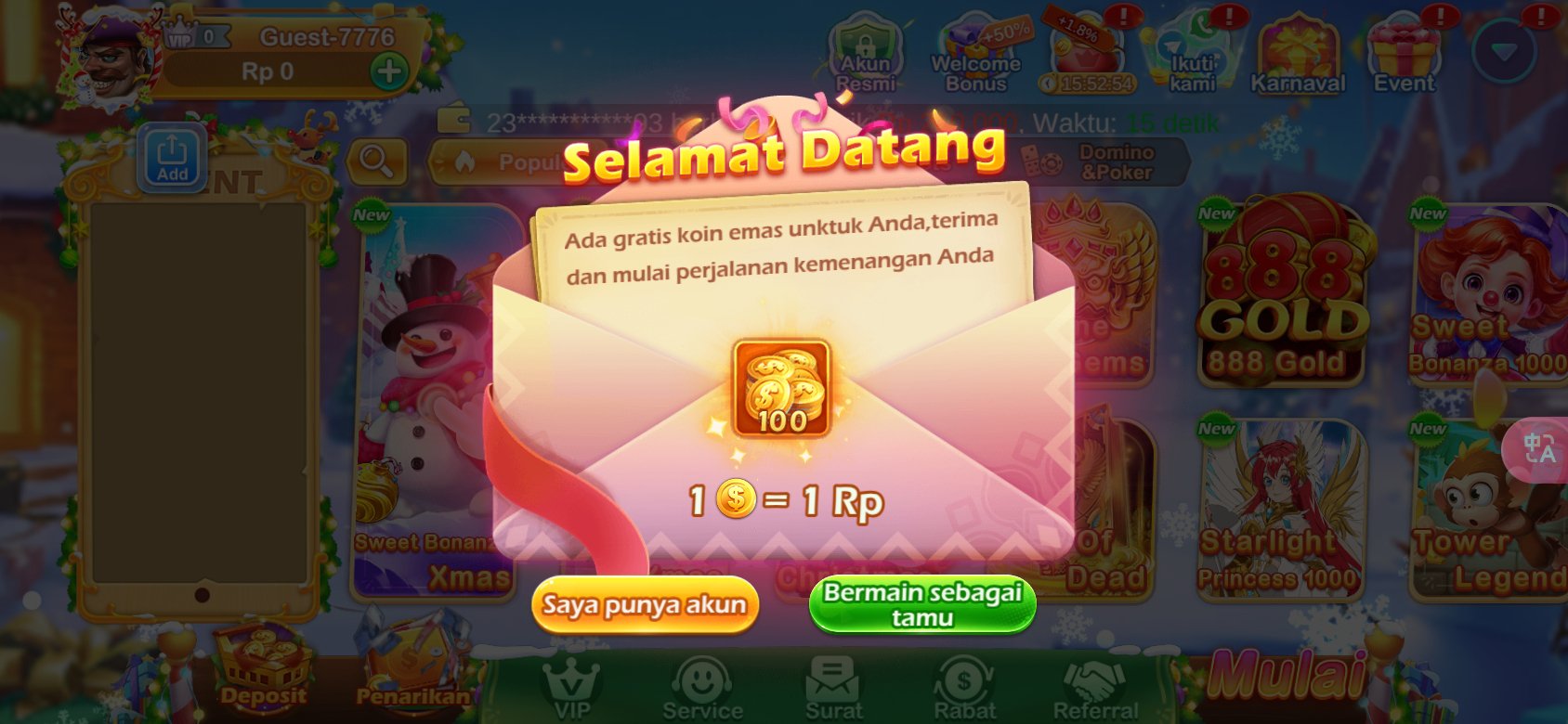 Dapatkan koin emas gratis di K3K3 4 2 4 831 C untuk pengguna baru.