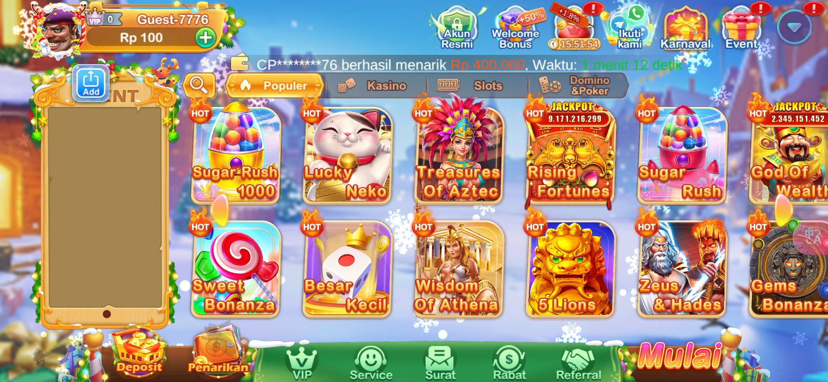 Permainan slot terbaik dengan jackpot hingga miliaran di K3K3 4 2 4 831 C.